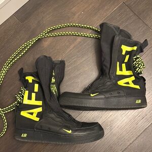 Nike Black & Volt High-Top AF-1 Utility Boots